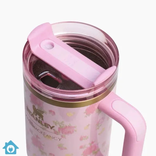 LoveShackFancy Quencher H2.0 40 oz Pink Tumbler with Straw