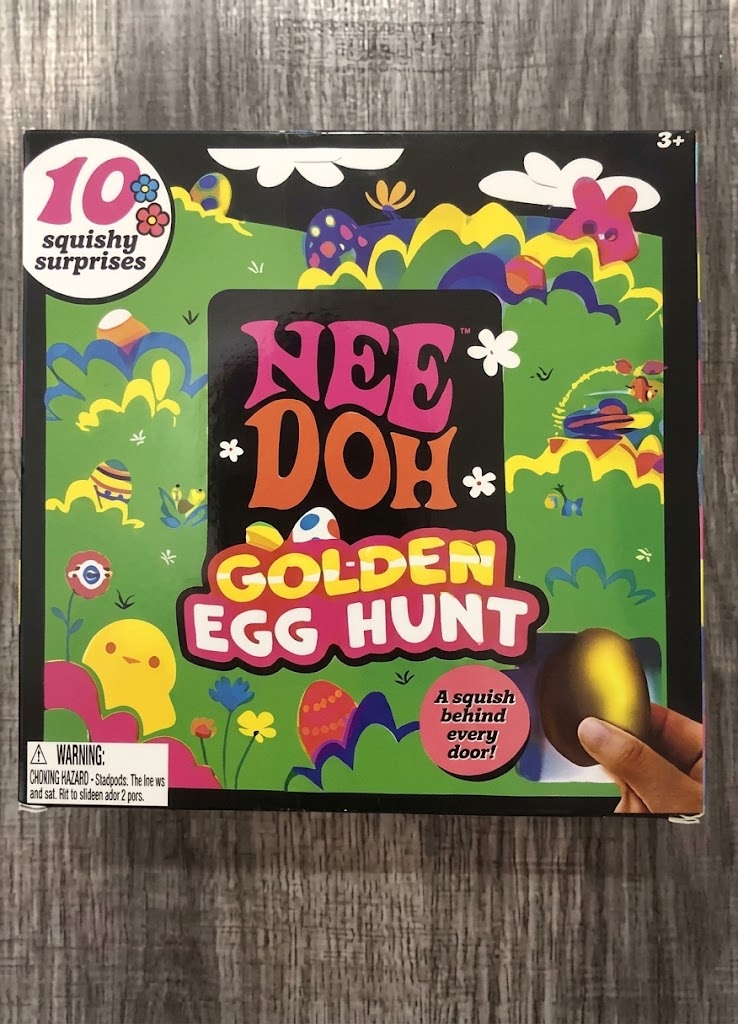 Nee Doh Golden Egg Hunt 10 Squishy Surprises Stress Reliever Toy – 10 Pack, Ages 3+