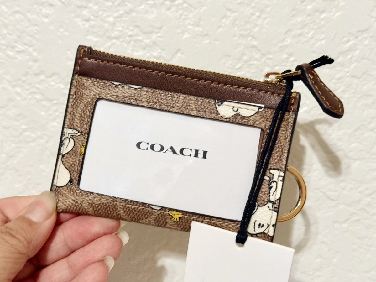 Coach x Peanuts Snoopy Mini Skinny ID Case Tan | C4593