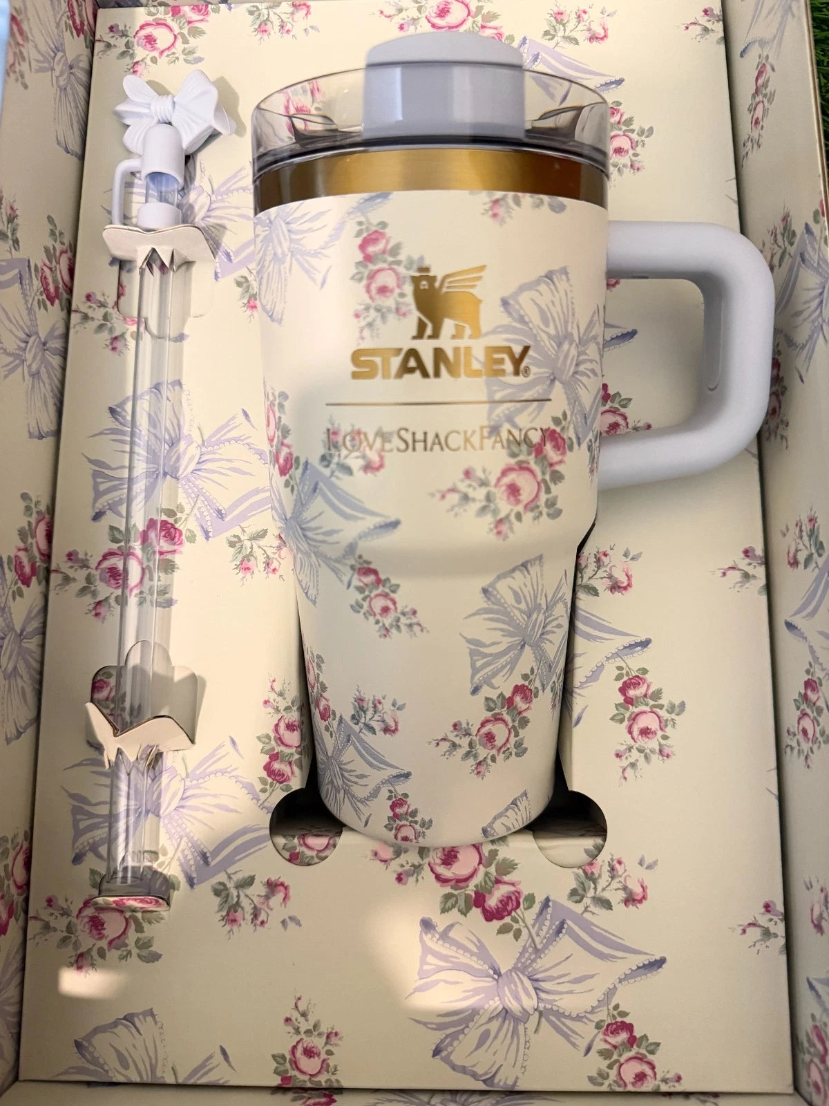 Stanley x LoveShackFancy Rosa Beaux Blue Quencher H2.0 FlowState Tumbler 20oz