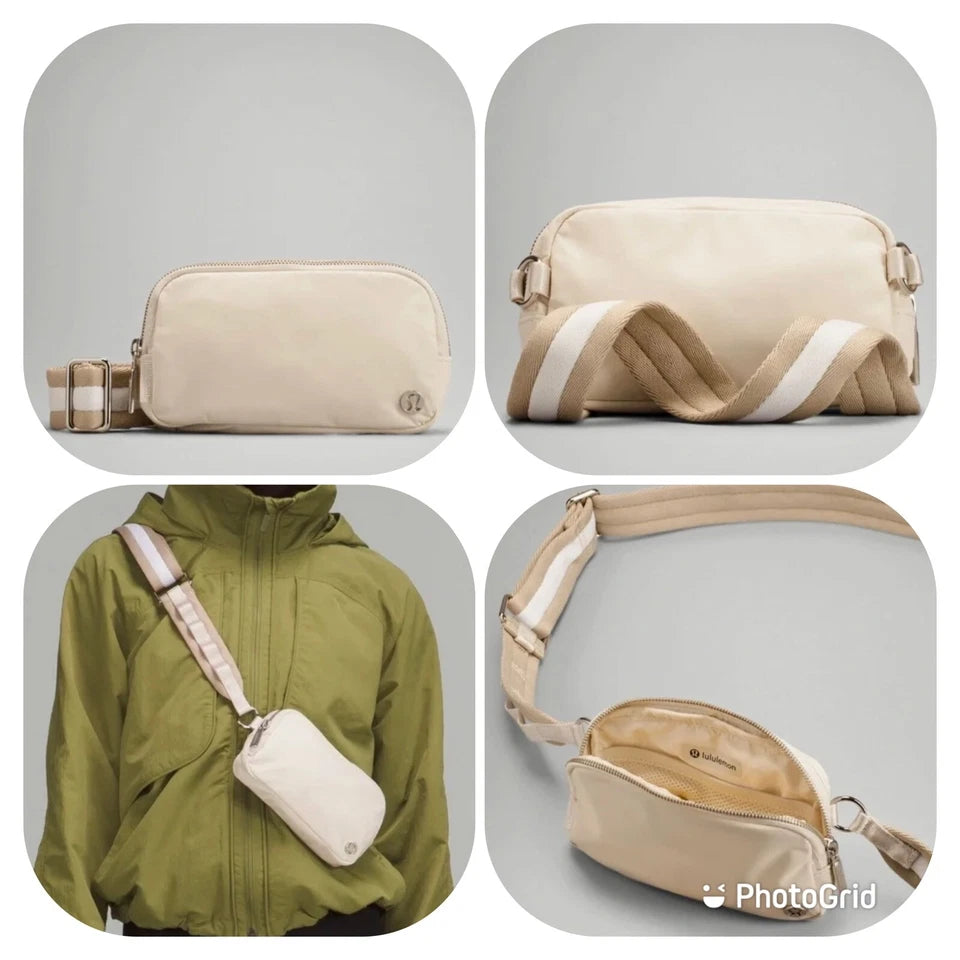 lululemon Everywhere Crossbody Bag White Opal Raw Linen White NWT