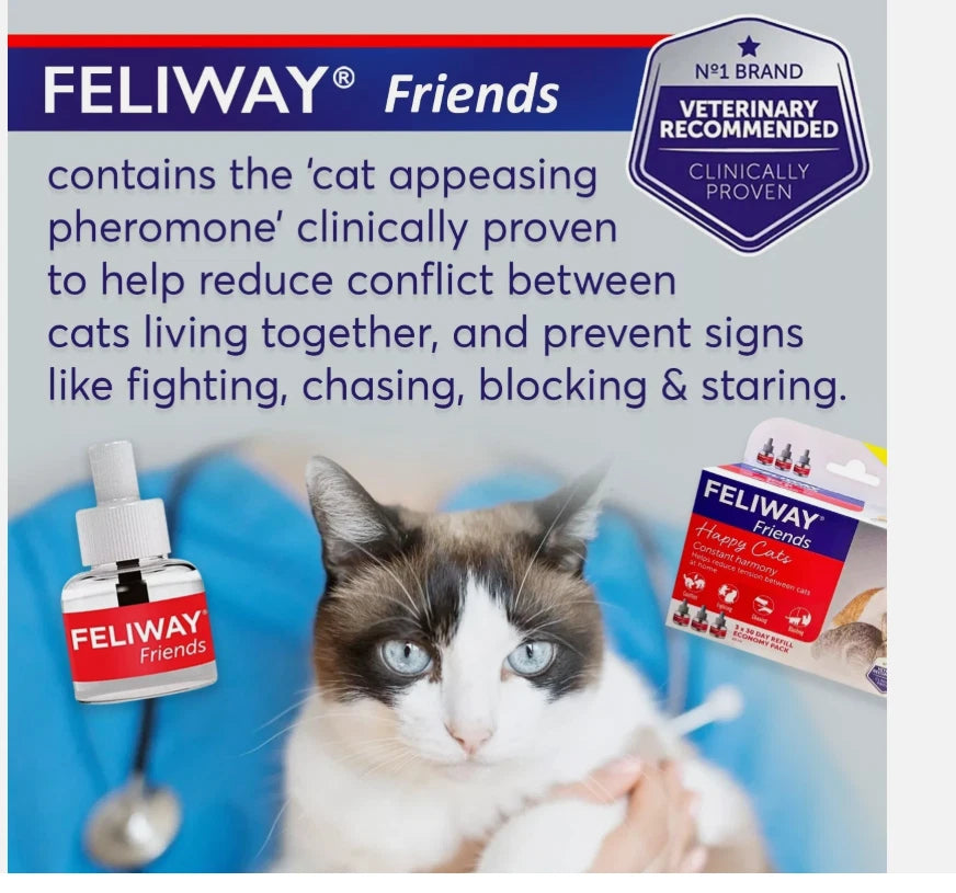 Feliway Friends 30 Day Refill x 3 Value Pack | 3 × 48ml Cat Calming Pheromone Refills