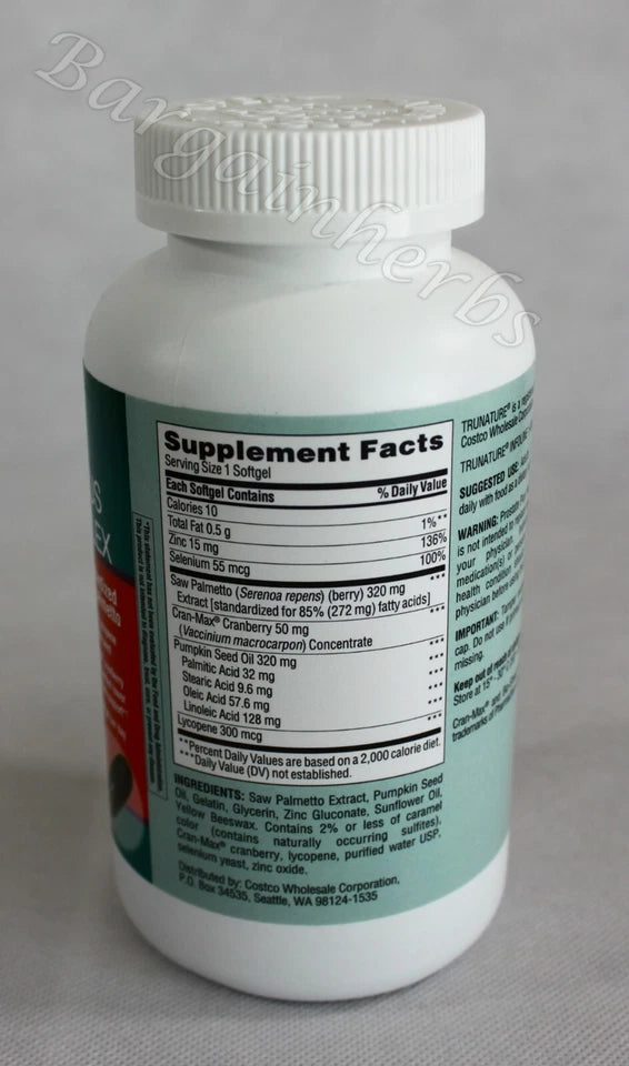 Trunature Prostate Plus Health Complex 250 Softgels Free Shipping Exp 08/2027