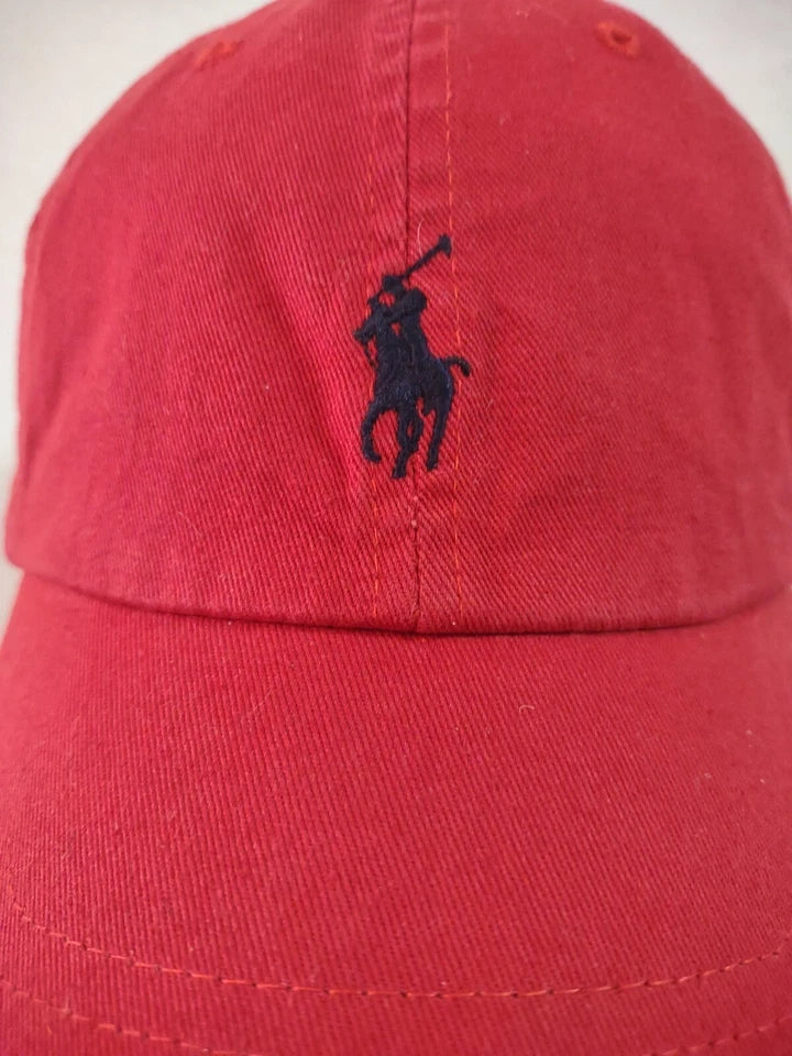 Polo Ralph Lauren Red Ball Cap Hat | Embroidered Logo